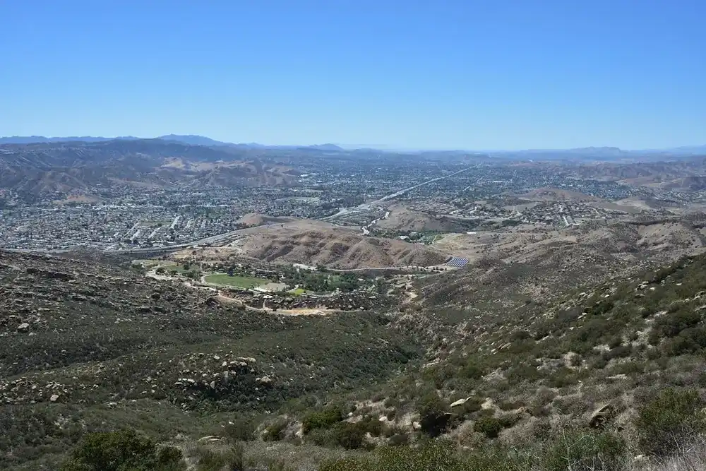 homes across the Simi Valley floor seen from the Rocky Peak trail